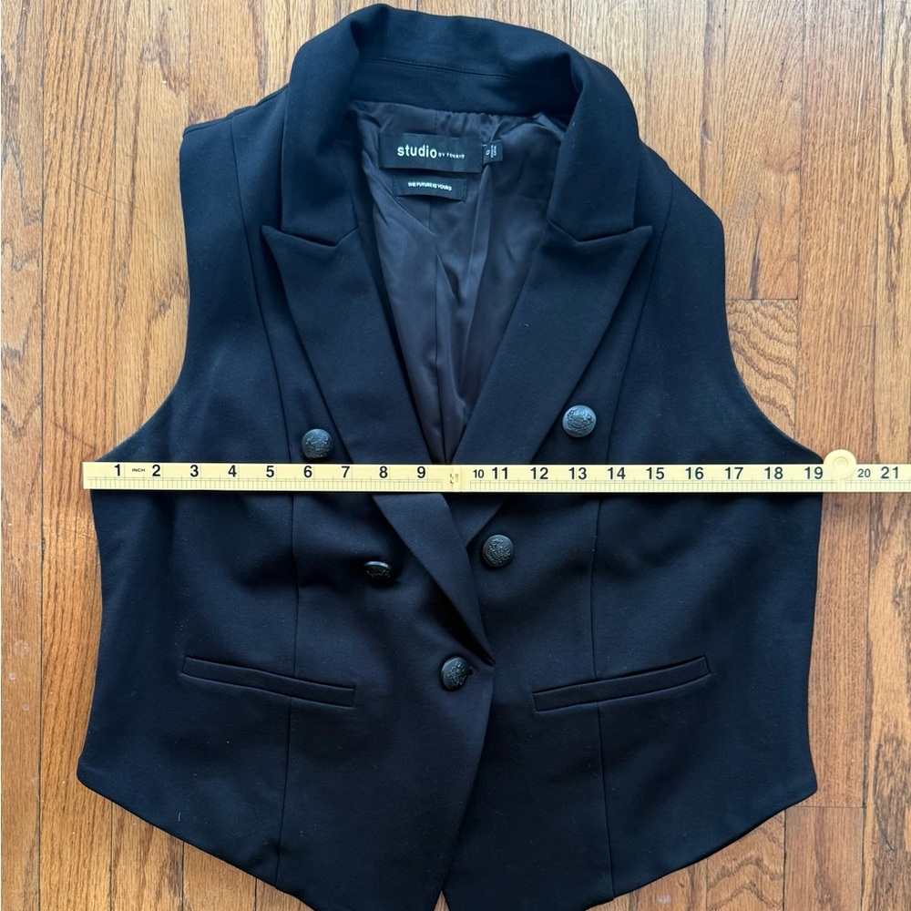 torrid Black Double-Breasted Sleeveless Blazer Vest - Picture 3 of 5
